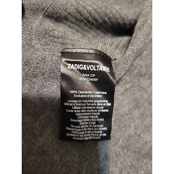Zadig & Voltaire Ana Cp 100% Cashmere Lightweight Knit Women Cardigan One Size - Picture 7 of 7